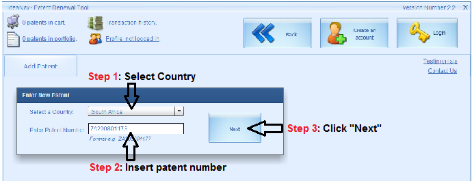 Enter patent number