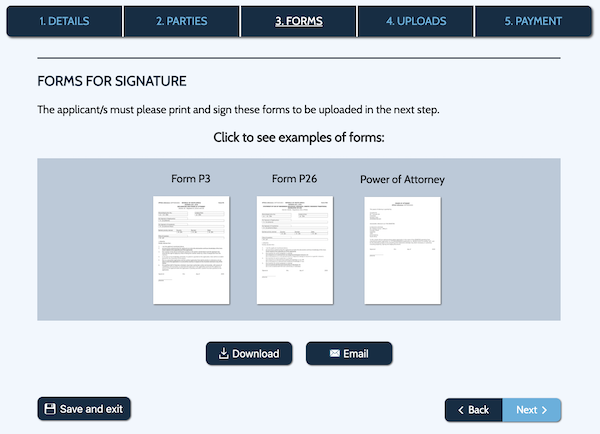 Provisional Patent forms